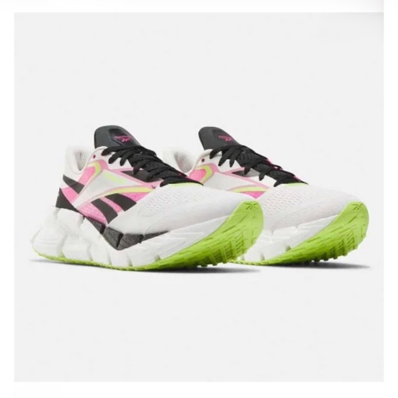 Reebok FloatZig 1 Running Shoes, Women's Size 7.5, Chalk/Black/Laser Pink, NWT - Picture 2 of 6